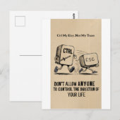 Grappige kantoorhumor: Ctrl mijn dag niet mijn tea Briefkaart (Voorkant / Achterkant)