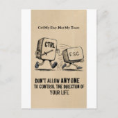 Grappige kantoorhumor: Ctrl mijn dag niet mijn tea Briefkaart (Voorkant)