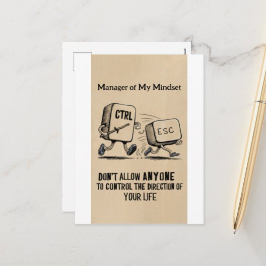 Grappige kantoorhumor: manager van mijn mindset-Br Feestdagenkaart (Voorkant / Achterkant in situ)