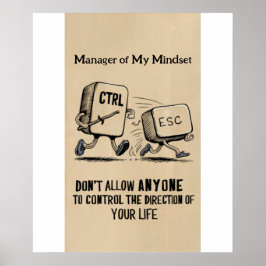Grappige kantoorhumor: manager van mijn mindset-Po Poster