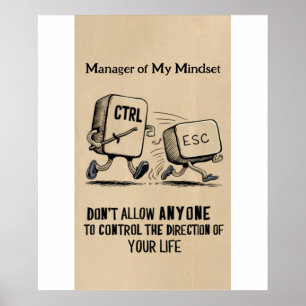 Grappige kantoorhumor: manager van mijn mindset-Po Poster