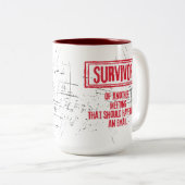 Grappige kantoorhumor op de werkplek grap tweekleurige koffiemok (Voorkant rechts)