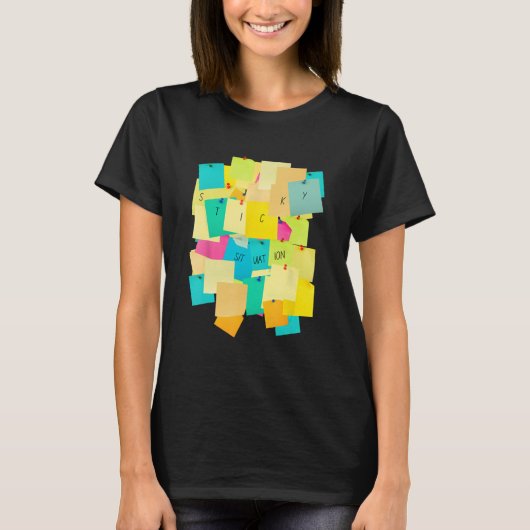 Grappige kantoorhumor Sticky Note Graphic T-shirt (Voorkant)