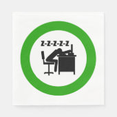 Grappige kantoormedewerker slaapt aan bureau servet (Voorkant)