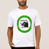 Grappige kantoormedewerker slaapt aan bureau t-shirt (Voorkant)