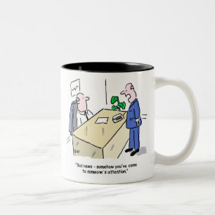 Grappige kantoormedewerker tweekleurige koffiemok