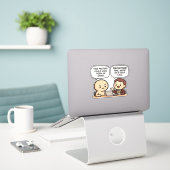 Grappige kantoorvergadering citaat remote werk wer sticker (Laptop op bureau)