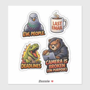 Grappige kantoorwoede sticker sheet pack