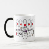 Grappige kapotte bowlingkegels magische mok (Links)
