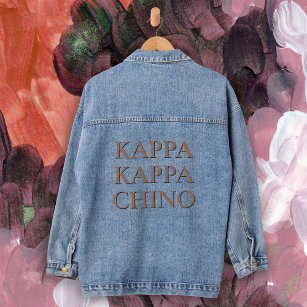 Grappige Kappa Kappa Chino Koffieliefhebber Denim Jacket