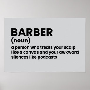 Grappige kapper Barber Definition Poster