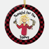 Grappige kapper klein cadeau dank u schoonheidsspe keramisch ornament (Voorkant)