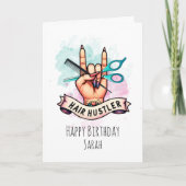 Grappige kapper Verjaardag Kaart voor schoonheidss (Voorkant)