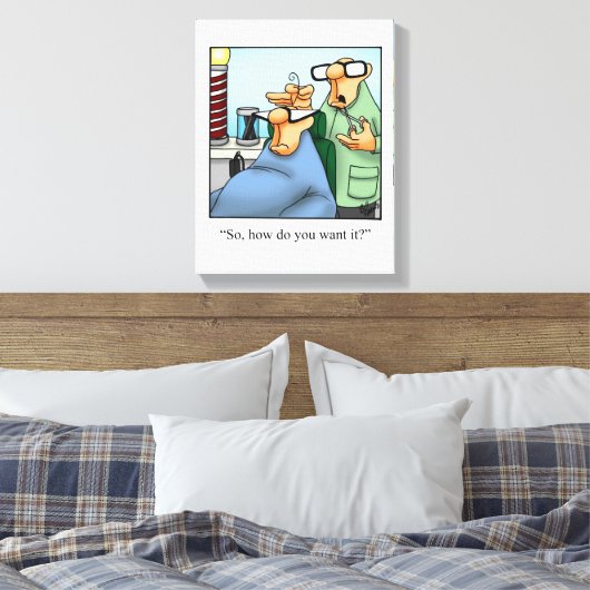 Grappige kapperszaak verpakt canvas (Insitu (Slaapkamer))