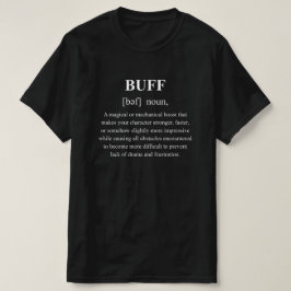 Grappige karakterdefinitie met witte tekst t-shirt