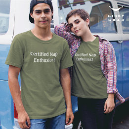 Grappige karakterquote gecertificeerd NAP liefhebb T-shirt