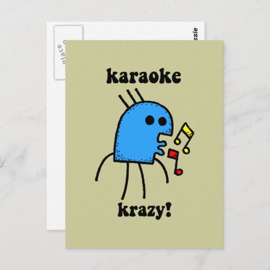grappige karaoke briefkaart (Voorkant / Achterkant)