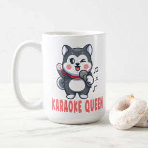 Grappige Karaoke Muziek Hond Liefhebber Siberian H Koffiemok