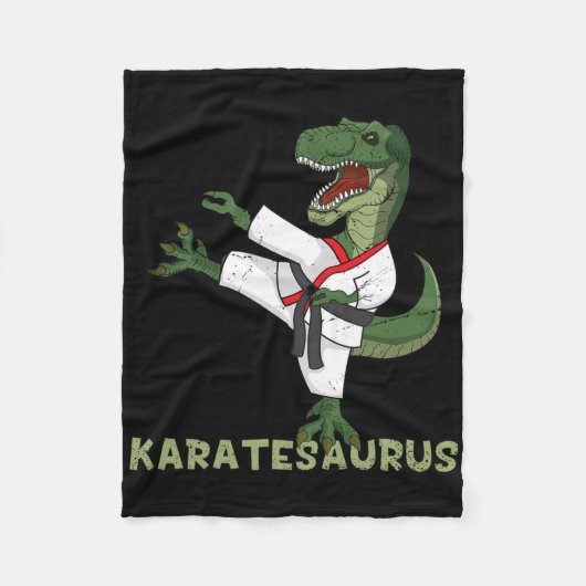 Grappige Karate Dinosaur Karatesaurus T-rex Grafis Fleece Deken (Voorkant)