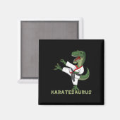 Grappige Karate Dinosaur Karatesaurus T-rex Grafis Magneet (Voorkant / Achterkant)