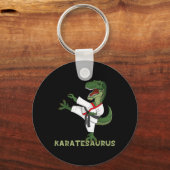 Grappige Karate Dinosaur Karatesaurus T-Rex Grafis Sleutelhanger (Voorkant)