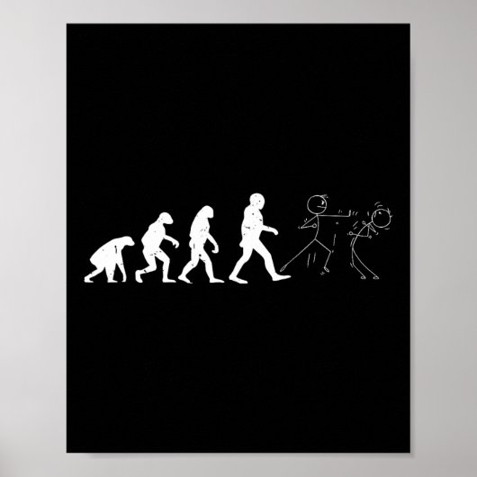 Grappige Karate Evolutie Karate Stick Figuur Poster (Voorkant)