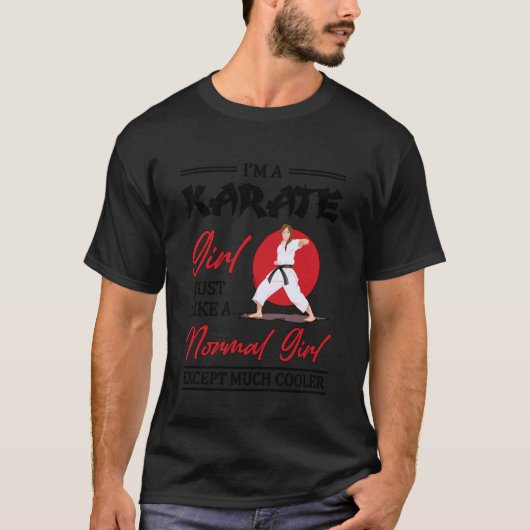 Grappige Karate Meisjes Vechtkunst Training T-shirt (Voorkant)