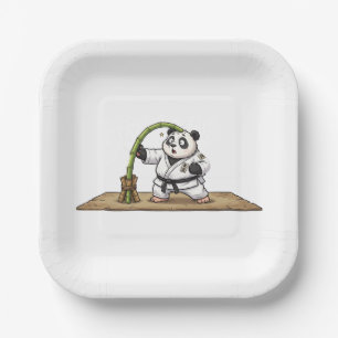 Grappige Karate Panda Vechtkunst Mislukt Papieren Bordje