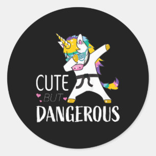 Grappige Karate-shirts voor Meisjes Cute Taekwondo Ronde Sticker