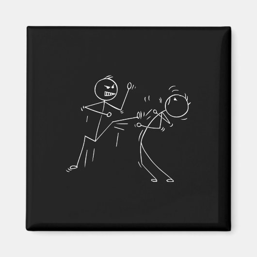 Grappige Karate Stick Figuur Karate Strijders Magneet (Voorkant)