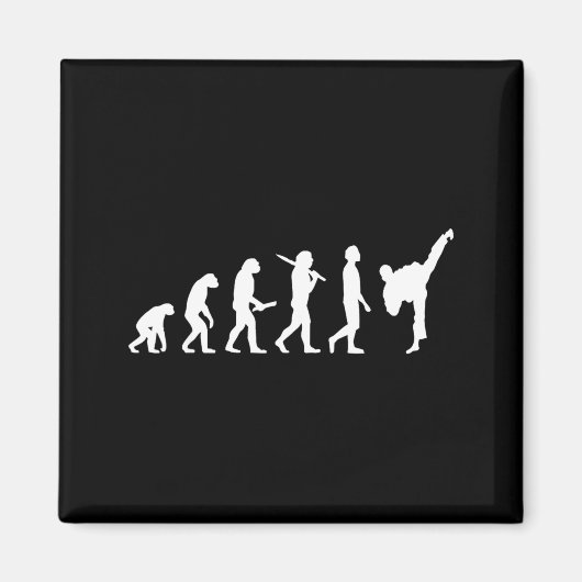 Grappige Karate Taekwondo Evolutie - Karateka Magneet (Voorkant)