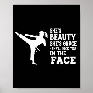 Grappige Karate Taekwondo Schoonheid Genade Trap i Poster