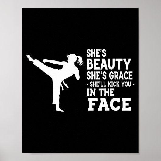Grappige Karate Taekwondo Schoonheid Genade Trap i Poster (Voorkant)
