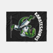 Grappige Karatesaurus Dinosaur T Rex In Karate Gi  Fleece Deken (Voorkant (Horizontaal))