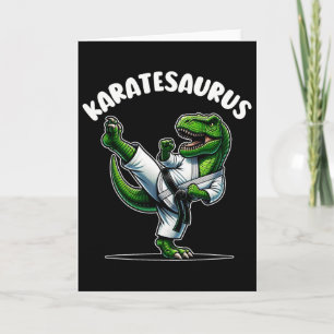 Grappige Karatesaurus Dinosaur T Rex In Karate Gi  Kaart