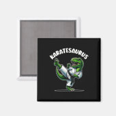 Grappige Karatesaurus Dinosaur T Rex In Karate Gi Magneet (Voorkant / Achterkant)