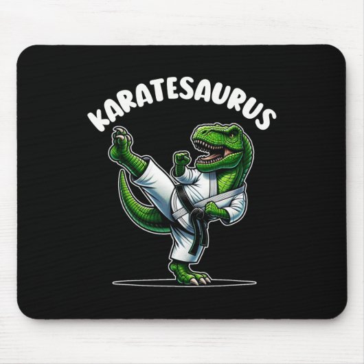 Grappige Karatesaurus Dinosaur T Rex In Karate Gi Muismat (Voorkant)