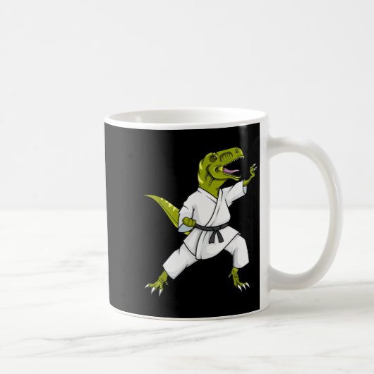 Grappige Karatesaurus T-rex Dinosaur Karate Samura Koffiemok (Rechts)