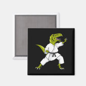 Grappige Karatesaurus T-rex Dinosaur Karate Samura Magneet (Voorkant / Achterkant)