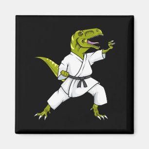 Grappige Karatesaurus T-rex Dinosaur Karate Samura Magneet