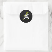 Grappige Karatesaurus T-rex Dinosaur Karate Samura Ronde Sticker (Tas)
