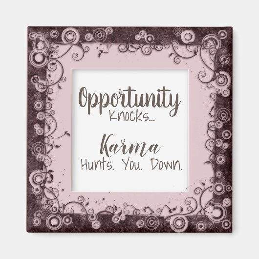 Grappige karma jaagt op je beneden magneet (Voorkant)