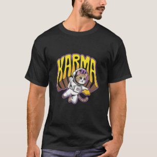 Grappige Karma Kat Astronaut Ruimte Avontuur Kat L T-shirt