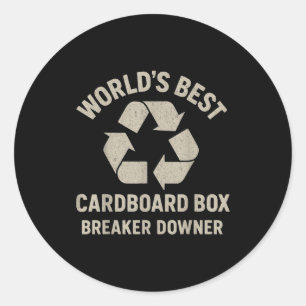 Grappige Kartonnen Doos Breker Neerhaalder Sarcasm Ronde Sticker