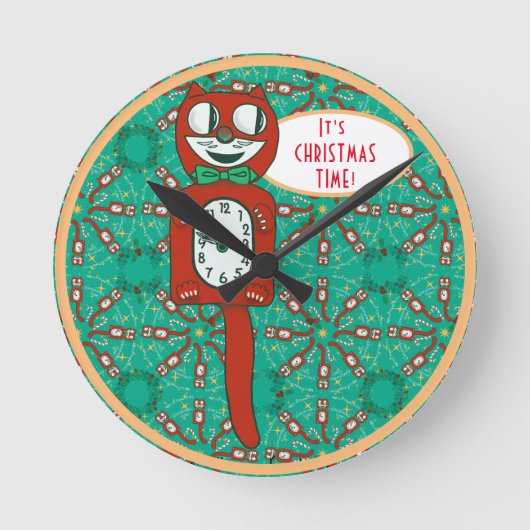  grappige kast met katkast Acrylwand Ronde Klok (Voorkant)