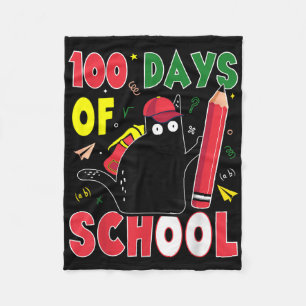 Grappige kat 100 dagen van school kitten potlood 1 fleece deken