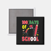Grappige kat 100 dagen van school kitten potlood 1 magneet (Voorkant / Achterkant)