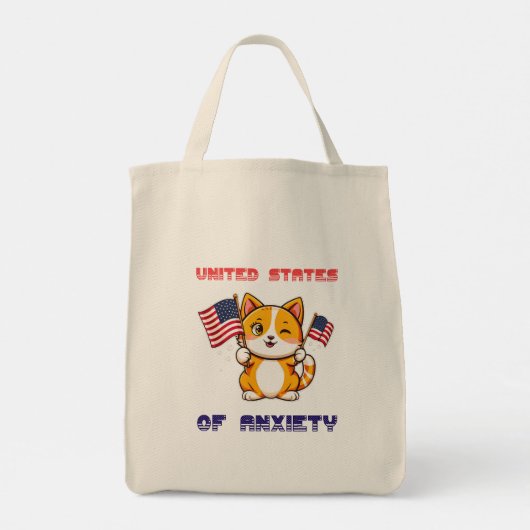 Grappige kat 4 juli Amerikaanse vlag kat Tote Bag (Achterkant)