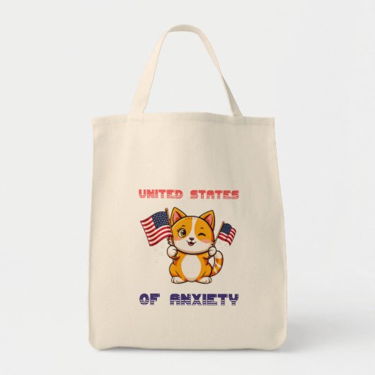 Grappige kat 4 juli Amerikaanse vlag kat Tote Bag (Voorkant)