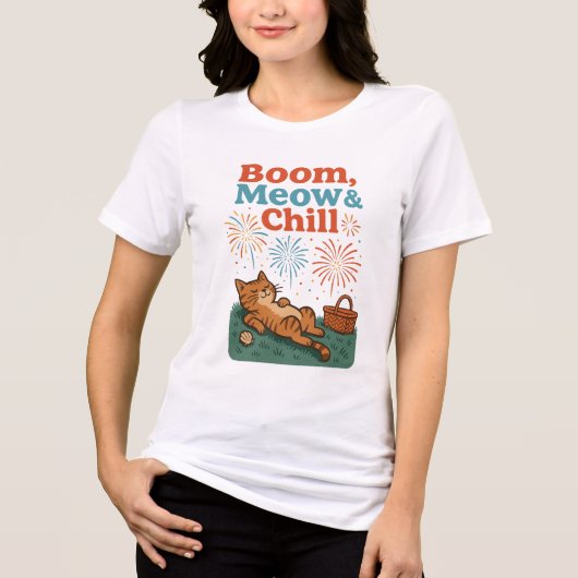 Grappige kat 4th of July Zomer T-shirt (Voorkant)